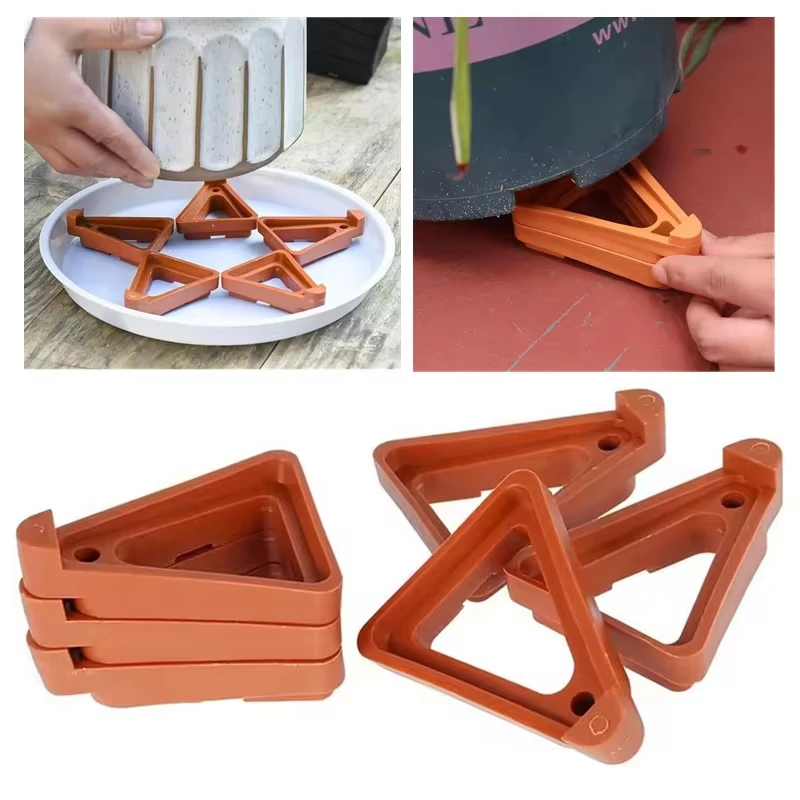 10PCS Plant Flower Pot Feet Stand Ventilation Base Raised Flower Pot Foot Pad Breathable Triangle Pot Base Tray Garden Supplies