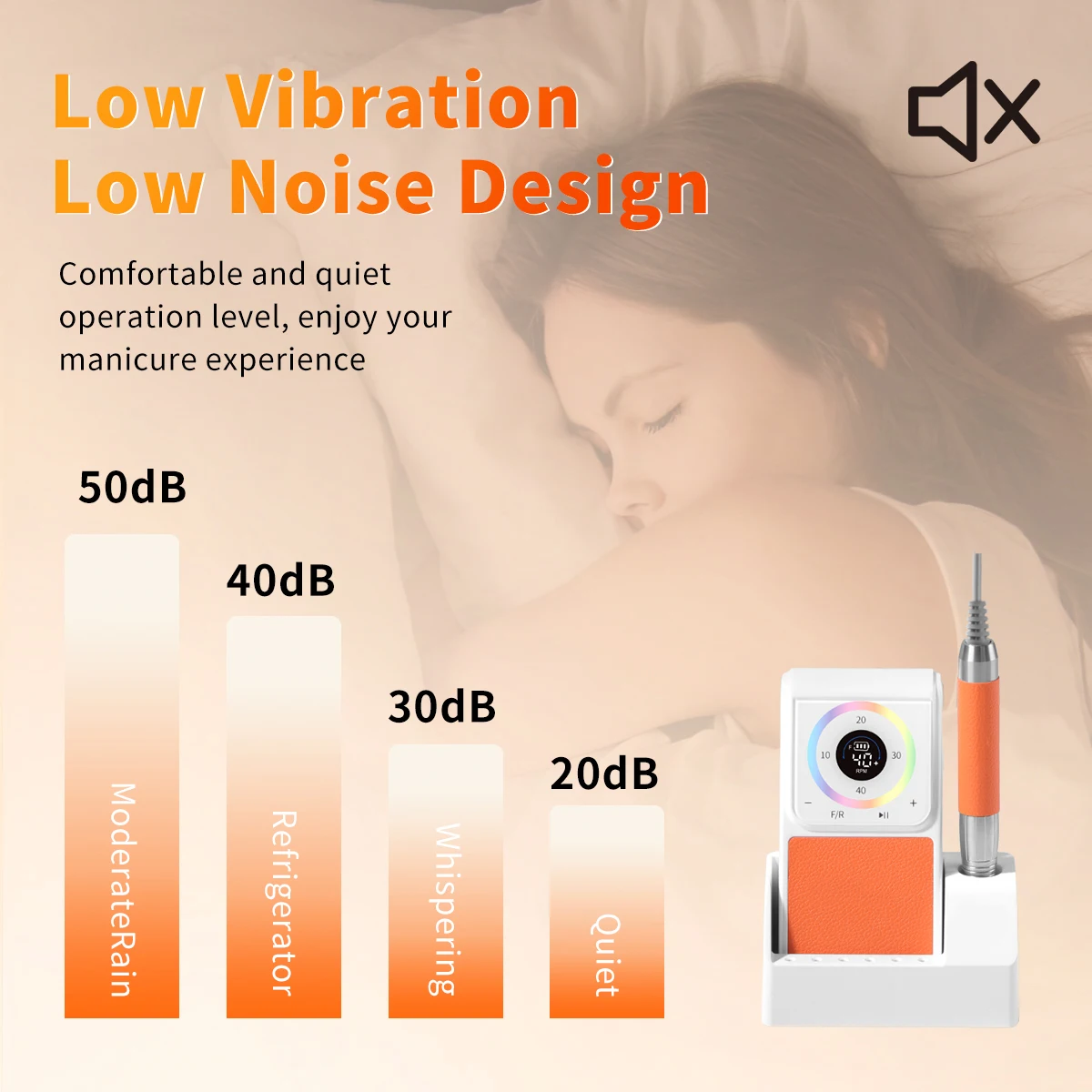 Lucidatrice per unghie senza spazzole ad alta velocità 40000 giri/min lucidatrice per unghie professionale a basso rumore e basso calore per uso domestico in salone