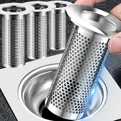 Stainless Steel Floor Drain Filter Washbasin Plug Anti Clogging Sink Drain Stopper Kitchen Bathroom Shower Bath Drains Strainer