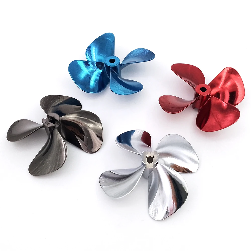 4-Blades 60mm RC Boat Propeller Metal Prop CW/CCW Impellers for 4mm Shaft RC Fishing Tug Boat Scale Marine Boat