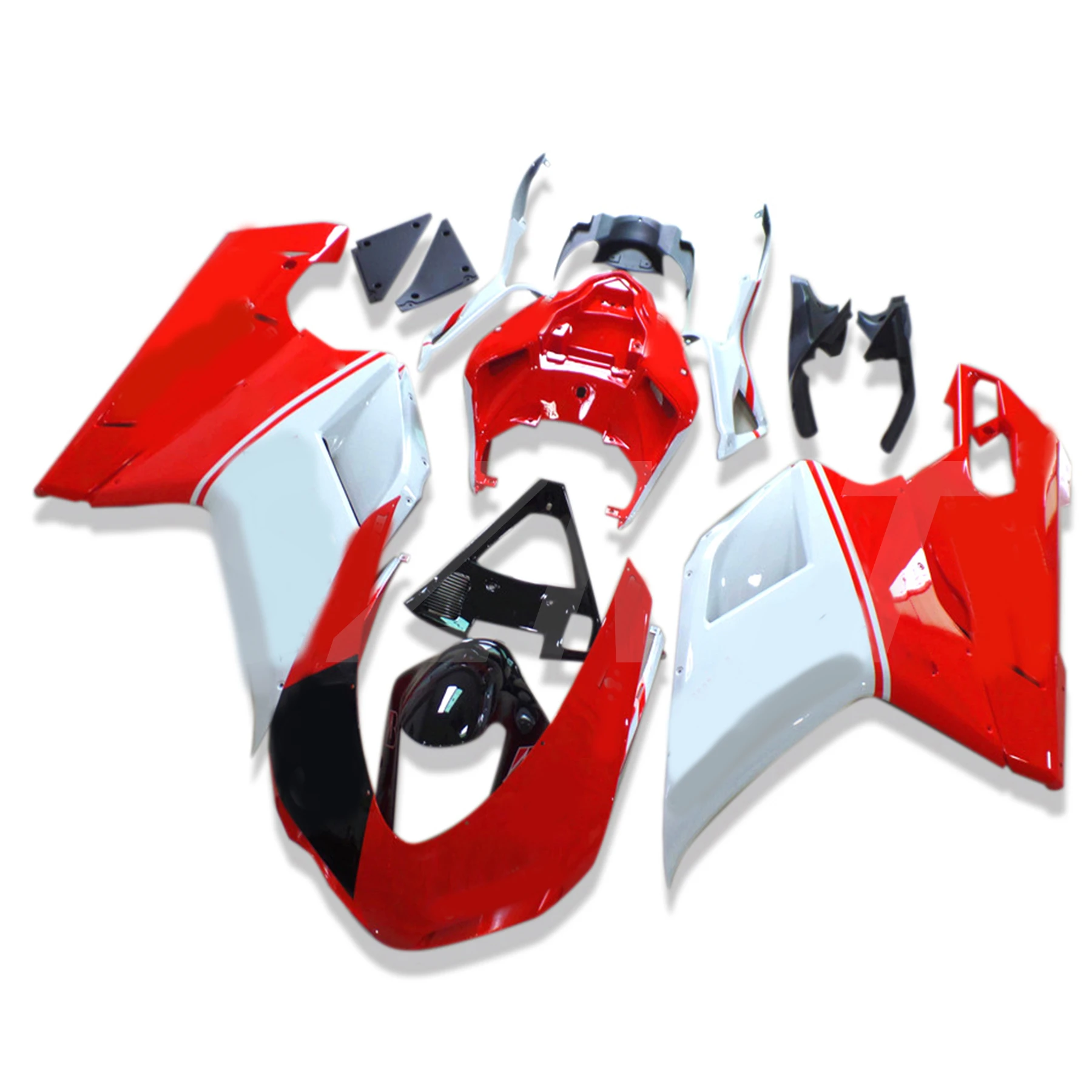 

Injection Mold New ABS Fairings Kit Fit For DUCATI 848 1098 1198 2007 2008 2009 Bodywork Set Red Black 07 08 09