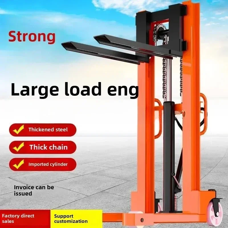 b26-- Manual Hydraulic Forklift Stacker Semi-electric Lifting Truck Hand Push Lifting Cattle Small Forklift