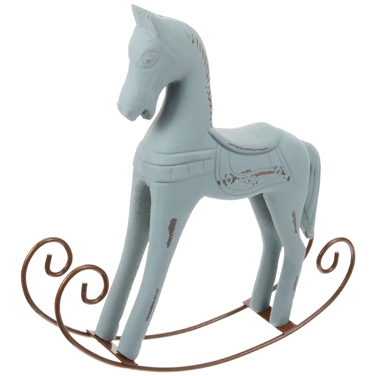 Wooden Horse Craft Ornaments Swing Horse Decor Vintage Decorative for Kid Room Home Store