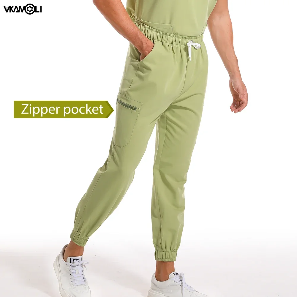 Mehrfarbiges Stretch-Stoff-Klinikzimmer, medizinische Uniformen, Oberteil und Jogger, XS-XXL-Peeling-Set für Herren, Arzt-Arbeitskleidung