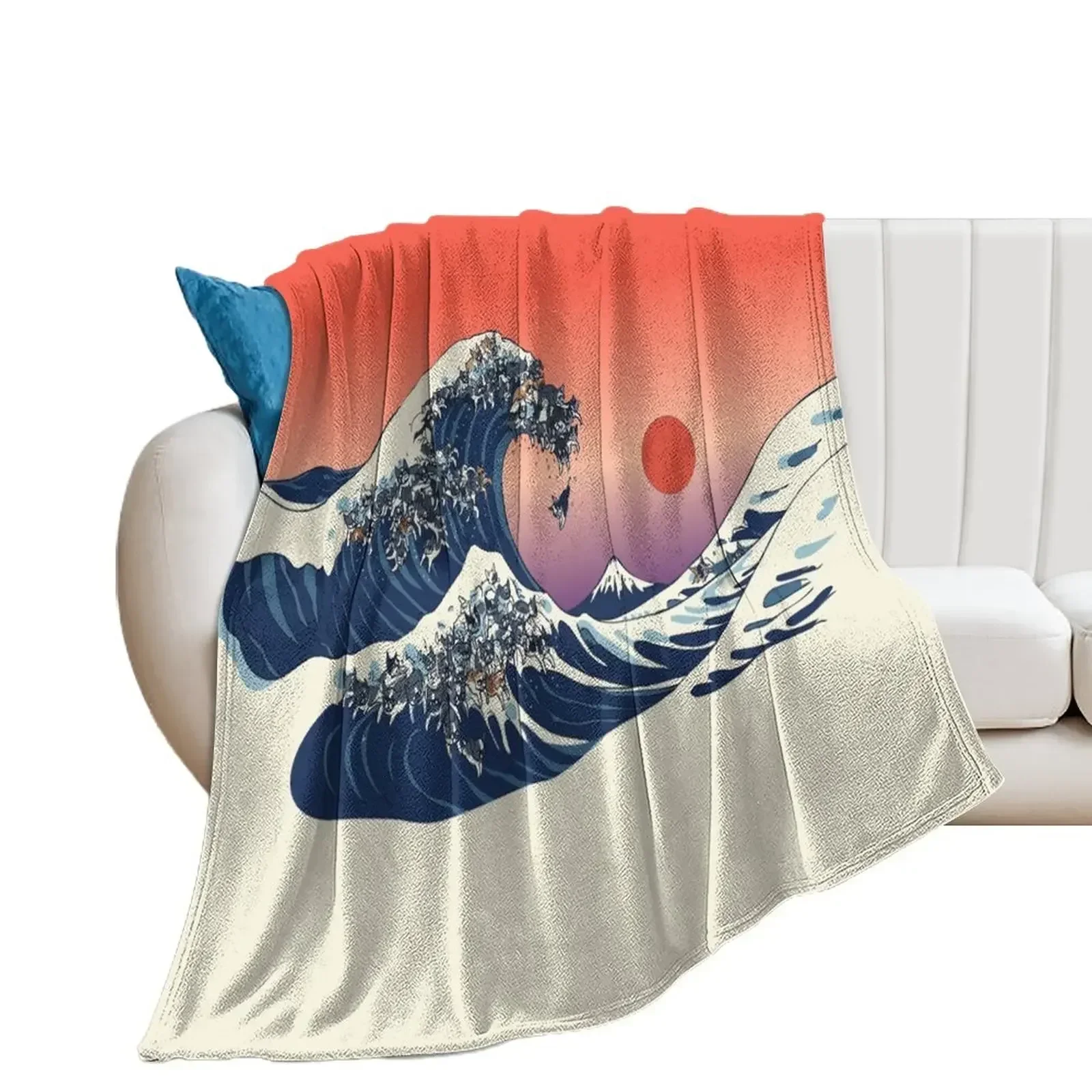 

The Great wave of Boston Terrier Throw Blanket Winter beds Extra Large Throw Blankets