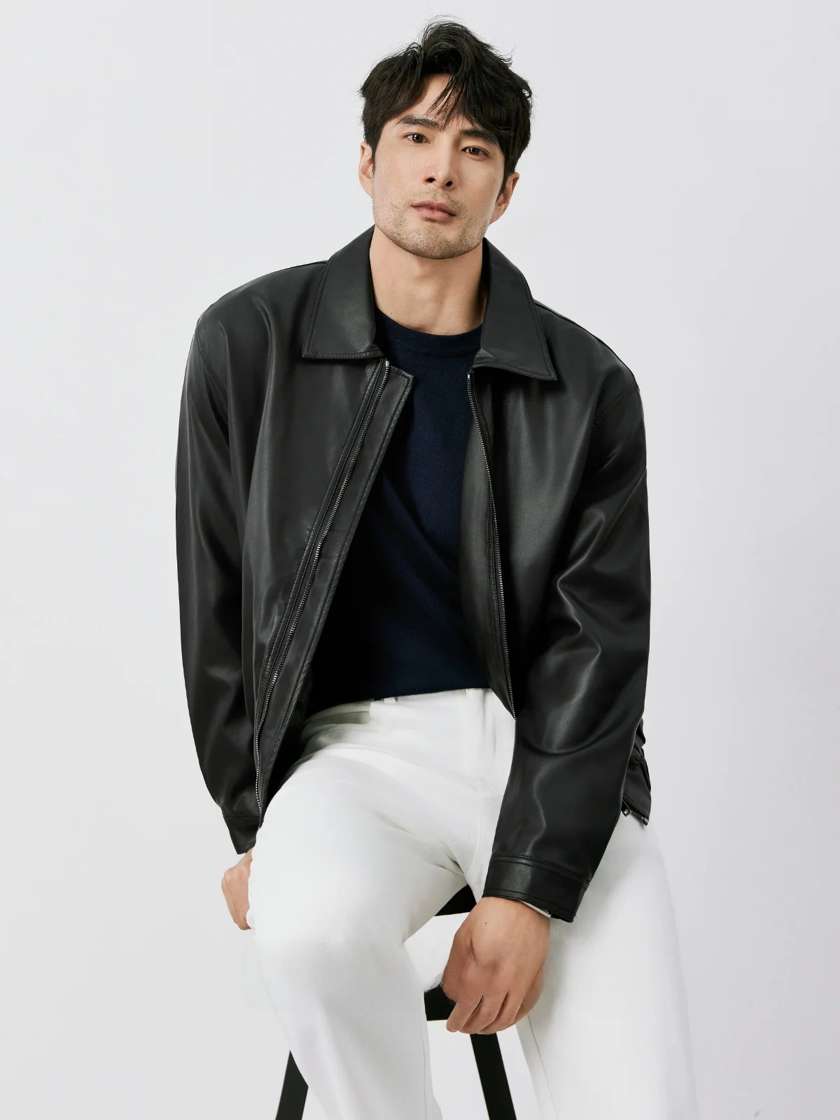 

Осенняя мужская куртка из искусственной кожи с воротником Bla или американская элитная повседневная мотоциклетная мужская верхняя одежда Faion Urban Bus...