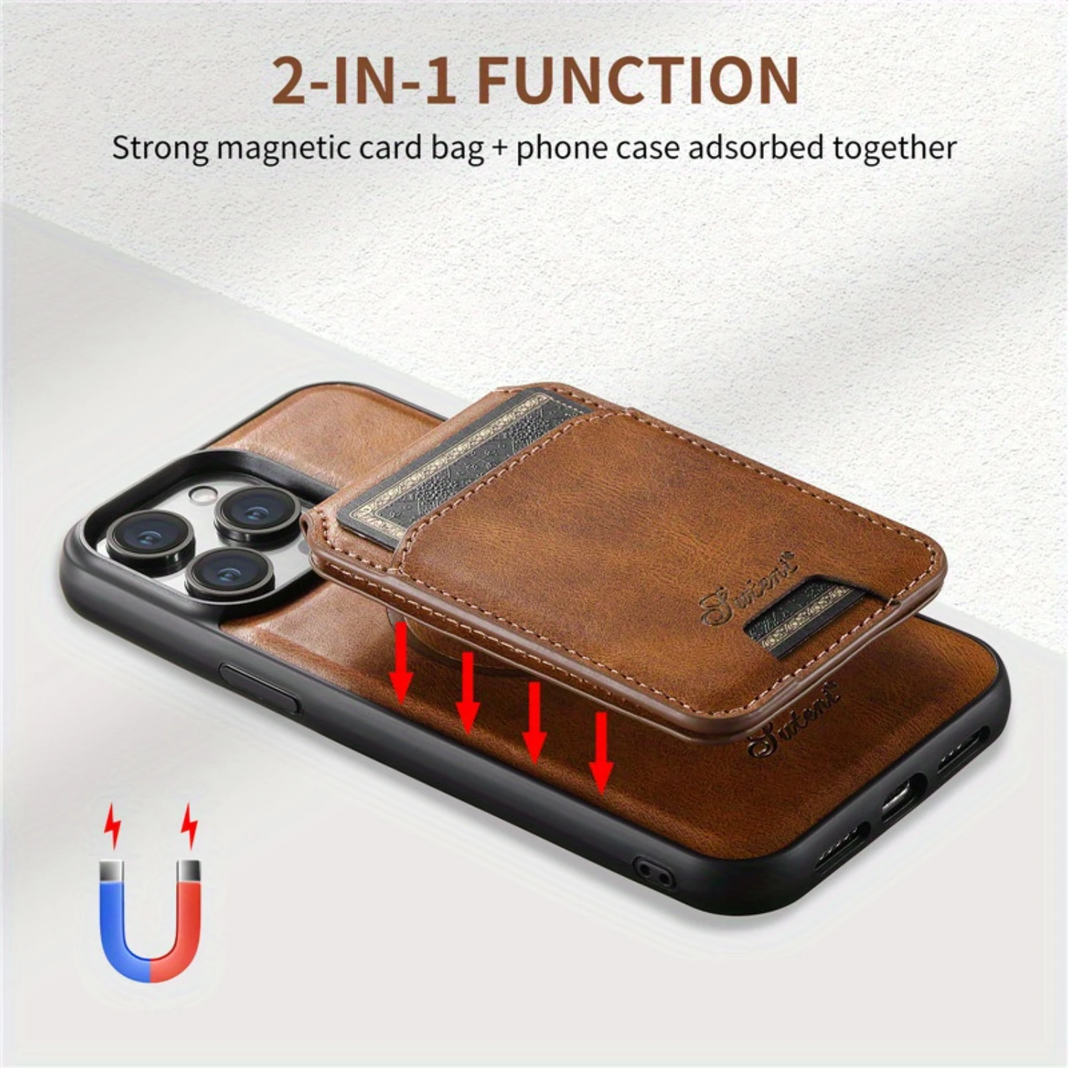 Retro Fashion 2 In 1 Luxury Wallet Leather Phone Case For iPhone 15 Max - Flip Card Holder Cover Iphone  cases