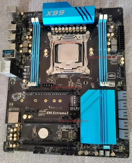 For ASRock X99 Main Board, X99 Extreme3 Model, Support E5 V3/V4 Series CPU, DDR4 Memory, Dual Graphics Card Slots, Physical
