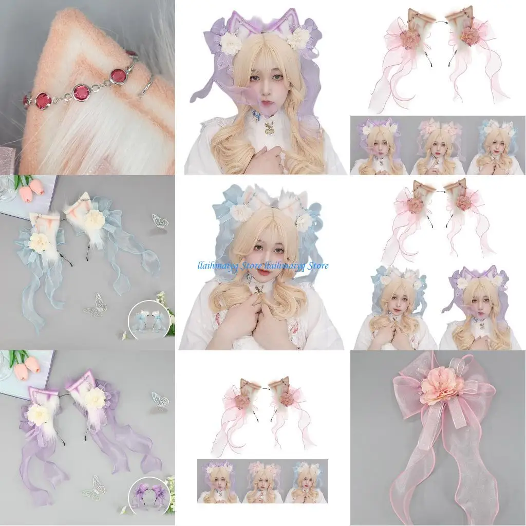 

573B Cartoon Headband Ears Hair Hoop Carnivals Party Headpiece Cosplay Party Costume Props Unisex