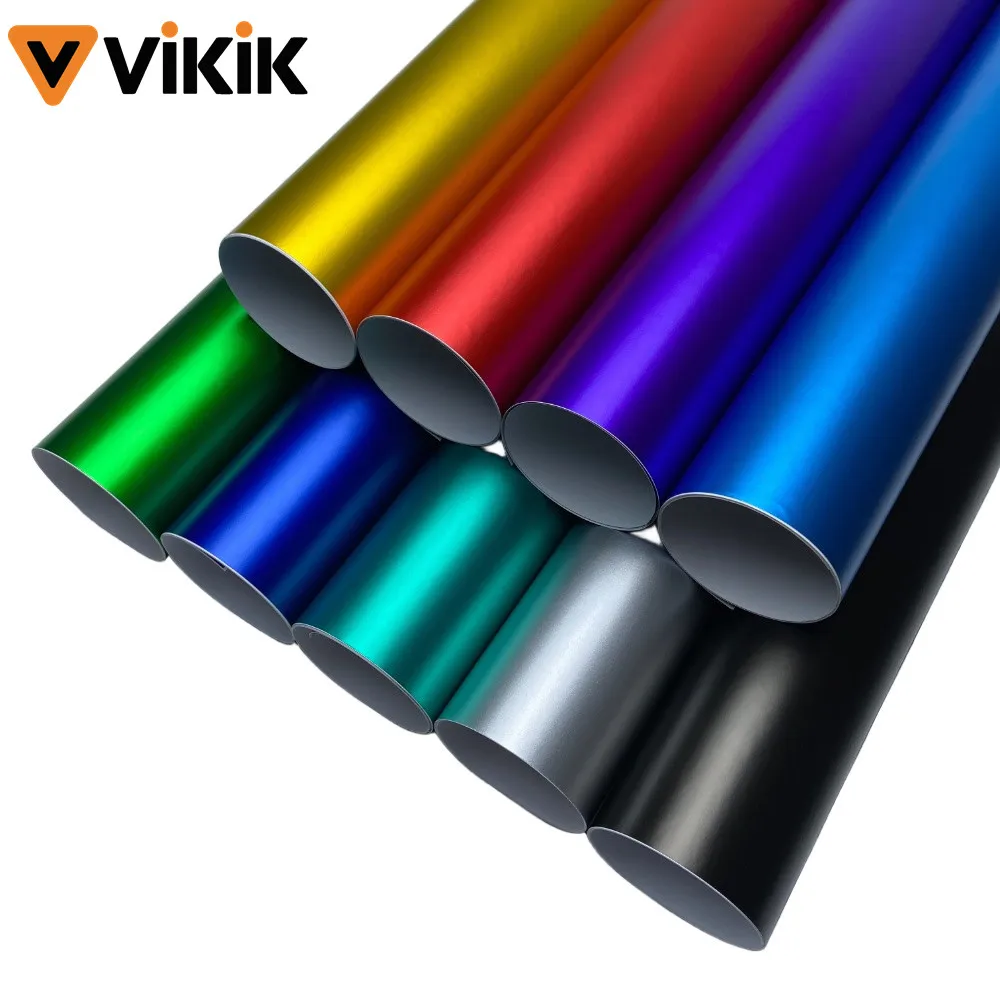 

Various Colors Matt Satin Chrome Metallic Sticker Vinyl Bubble Free Adhesive Film for Car Laptop Phone Motorcycle
