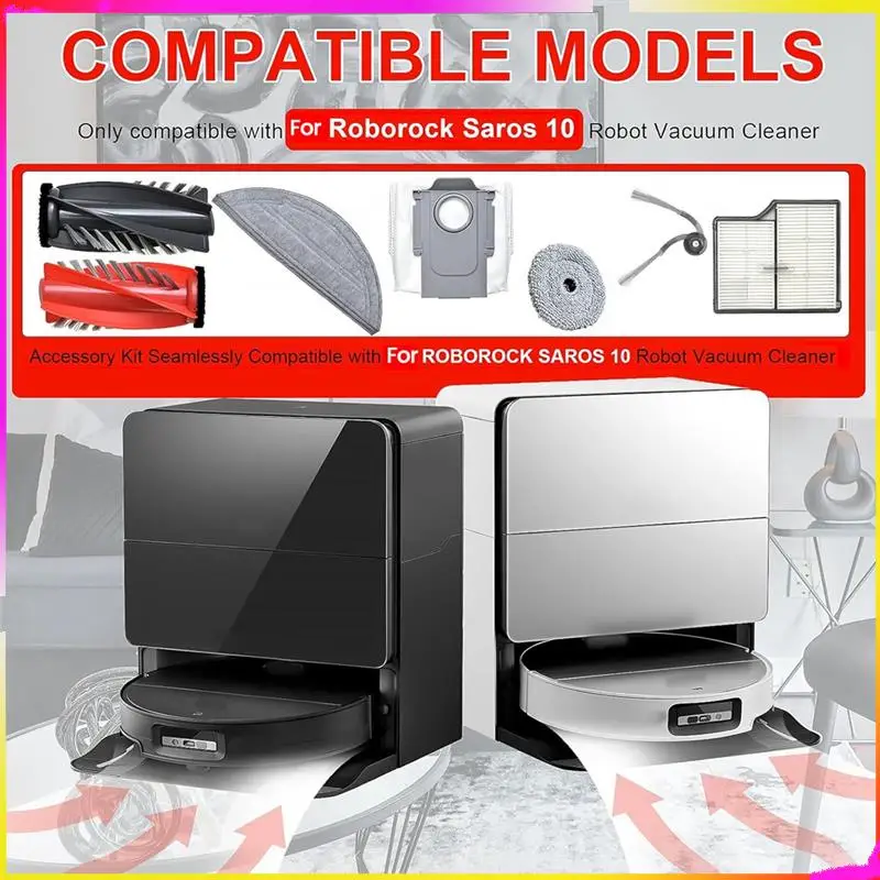 M04K لـ Roborock Saros 10 مجموعة قطع غيار ملحقات للمكنسة الكهربائية الروبوتية