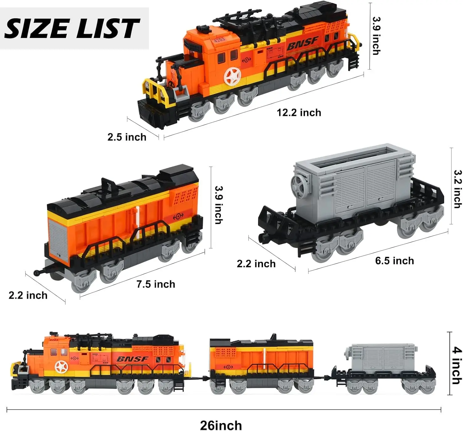 City Cargo Train Building Set, Freight Trains Model, Steam Locomotive Train Building Blocks Toys, Gift for Aged 8-14