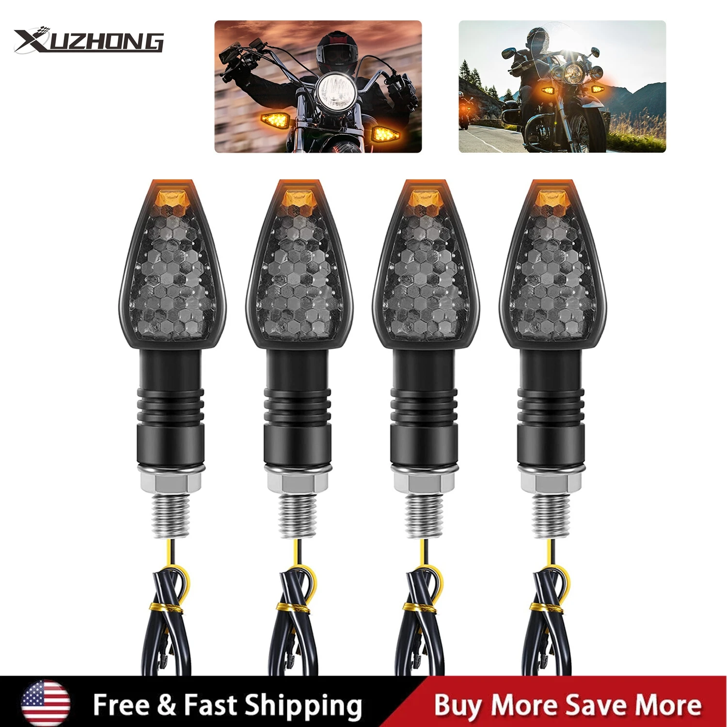 

4PCS 12V Turn Signal LED Indicators Dual For Motorcycle Dirt Bike Light Blinker