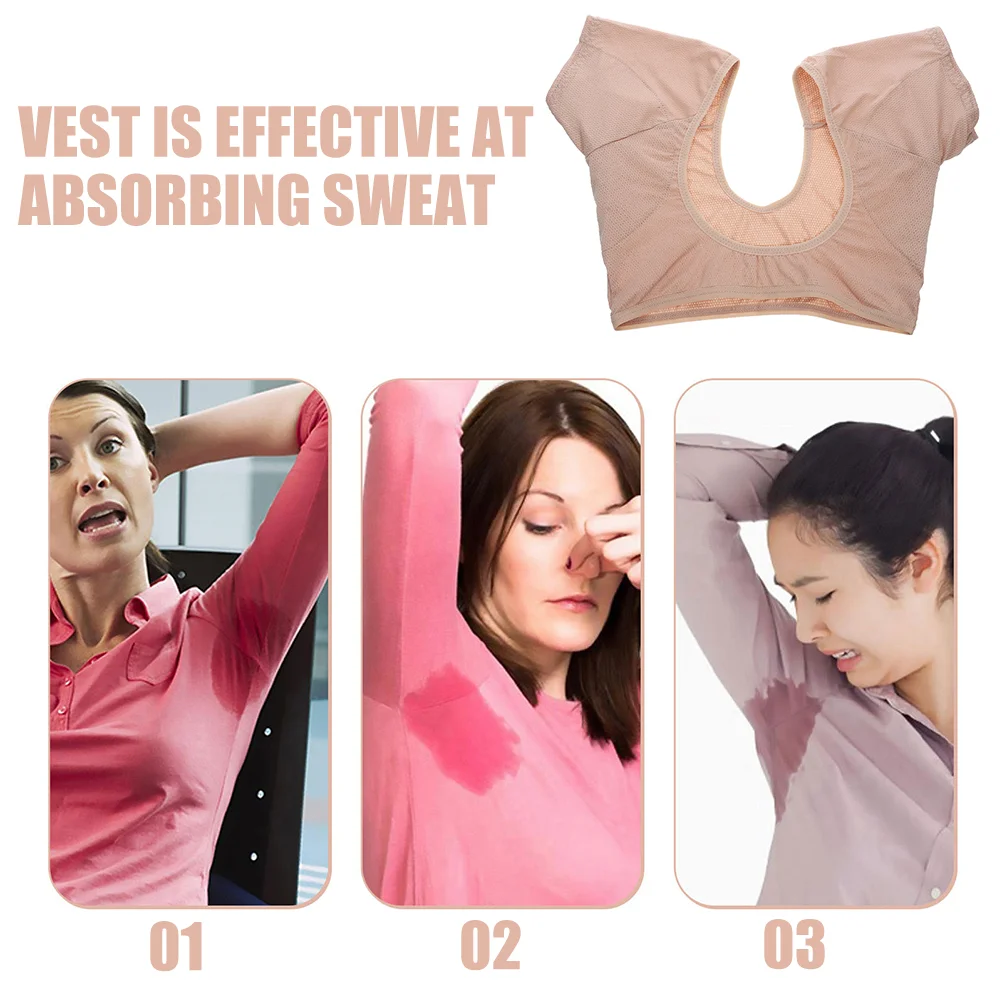 Cotton Underarm Sweat-Absorbent Vest para senhoras, Colete de blusas laváveis, Axila