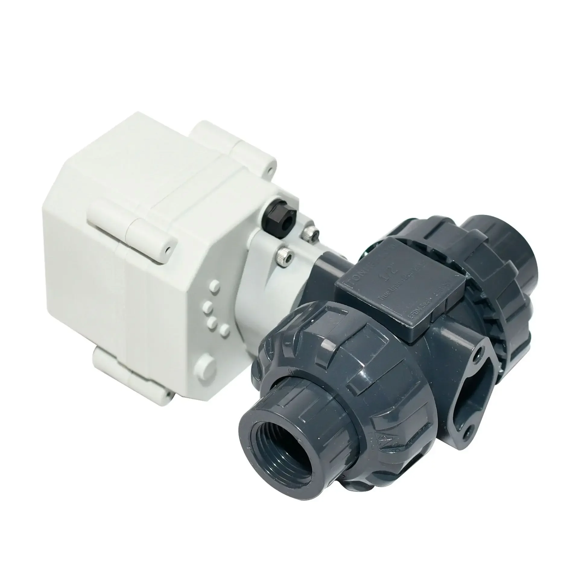 1/2 inch miniature electric UPVC double-by-order 4-point regulating ball valve two-way corrosion-resistant analog regulating