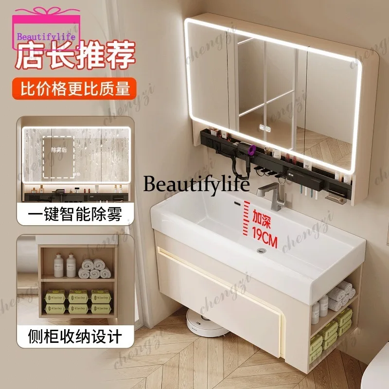 Wash basin cabinet ultra-narrow ceramic small apartment bathroom cabinet washstand  a17