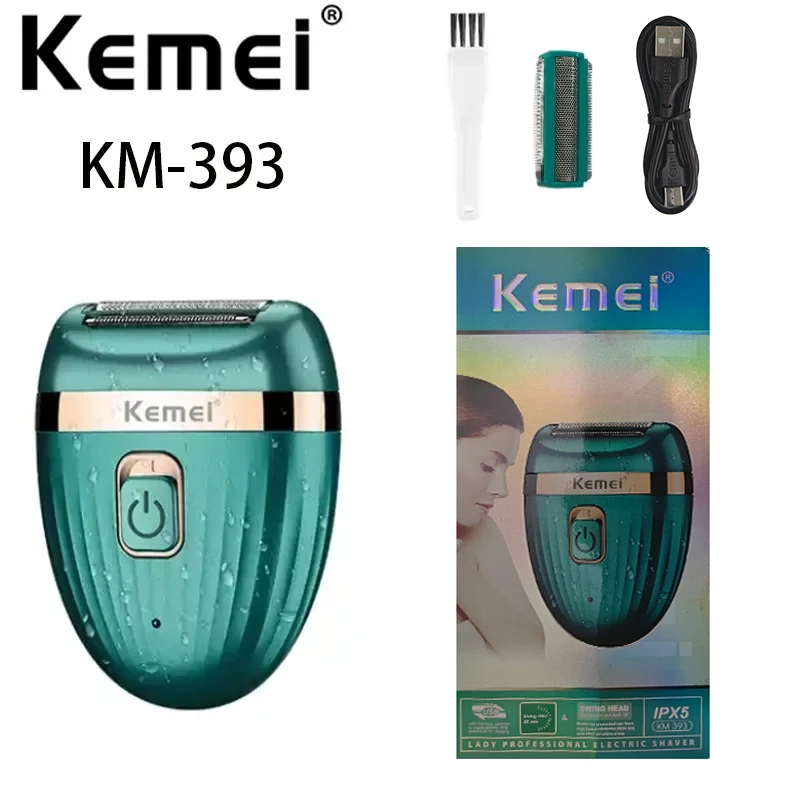 

Kemei km-393 Electric Mini Shaving Machine Body Bikini Rechargeable Women Razor Portable Hair Removal Shaver For Women