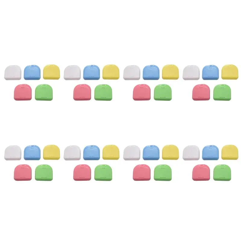 CQMF-Retainer Case 40Pcs Mouth Guard Case Orthodontic Retainer Box Denture Storage Container