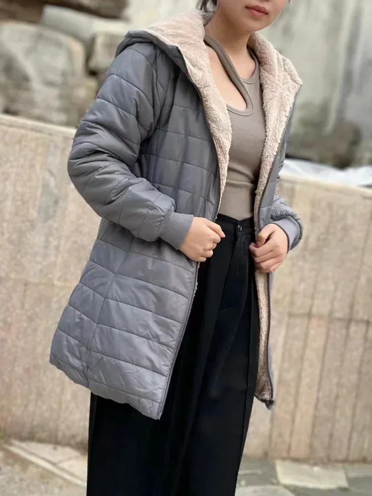 Women Winter Coats Warm Hooded Slim Coat Casual Long Sleeves Oversized Winter New in Outerwears Korean Fashion Woman Clothes