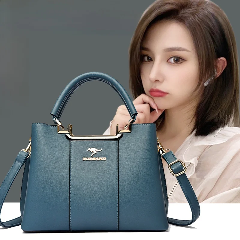 

Trendy Leather Women's Bag 2026 New Crossbody Cowhide Handbag Large Capacity Commuter Bag for Middle-Aged Mothers