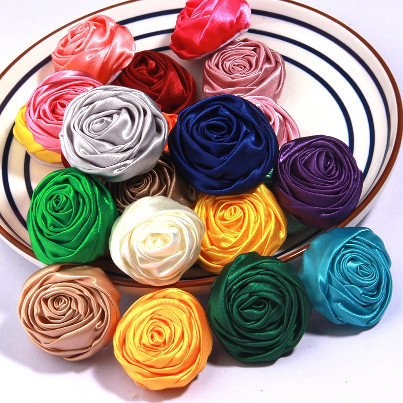 4.5cm Rose Flowers DIY Accessory Boutique Wedding Decoration Flower Without Hairclip Headwear Hair Accessories