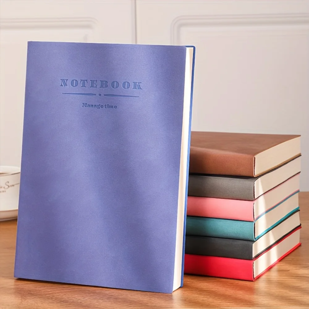 

Leather A4 Notebook Thickened Blank Lined Meeting Record Handbook Travelers Journals Student Stationary Agenda Notepad