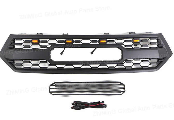 ABS Racing Grille For TOYOTA HIGHLANDER 2012-2014 Grill Modification Front Bumper Grille With LED Light Accessories Decoration