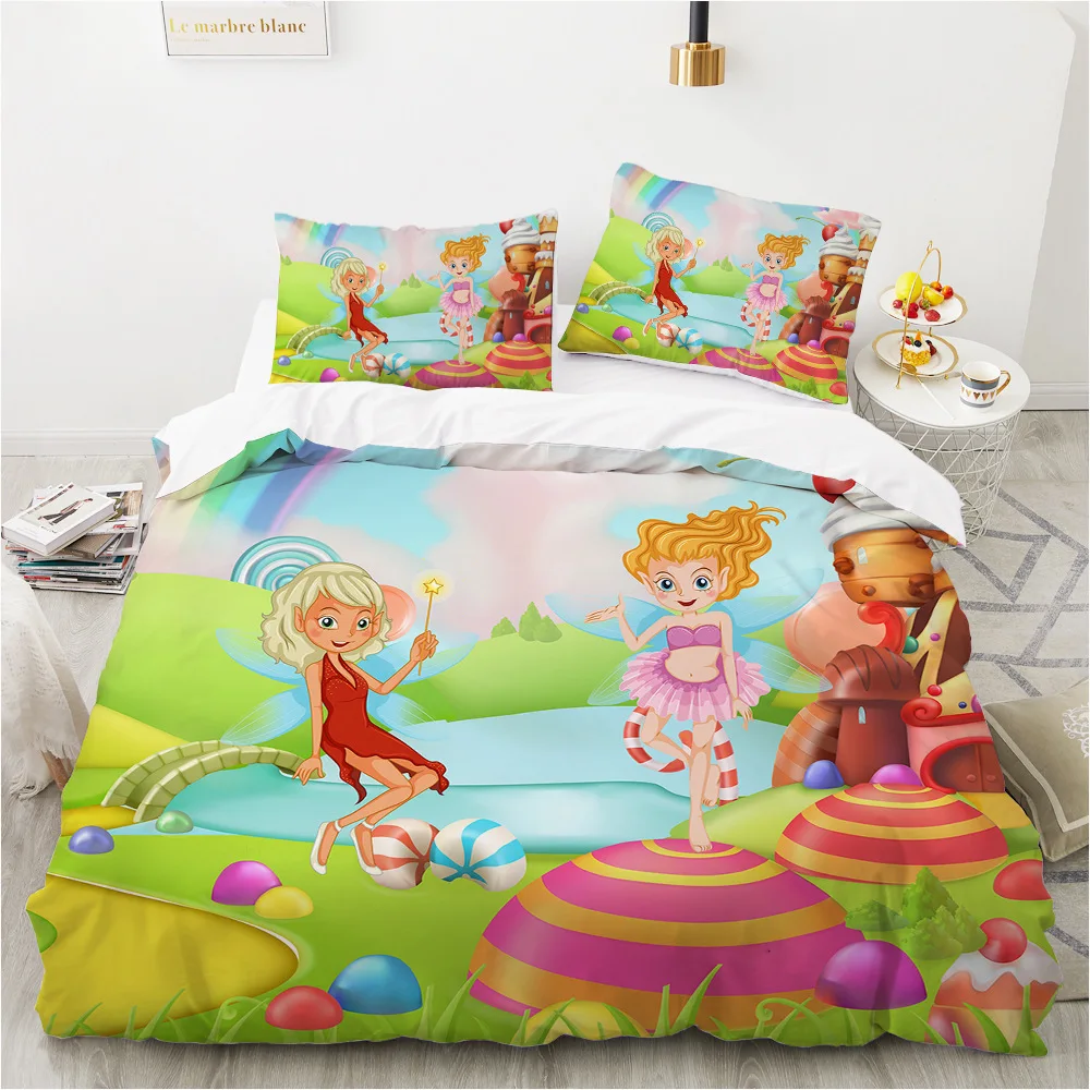 2/3pcs bedding set Digital Print Comfortable Duvet Cover for Home Bedroom Decoration, 1 Duvet Cover and 2pillowcase with Zippers