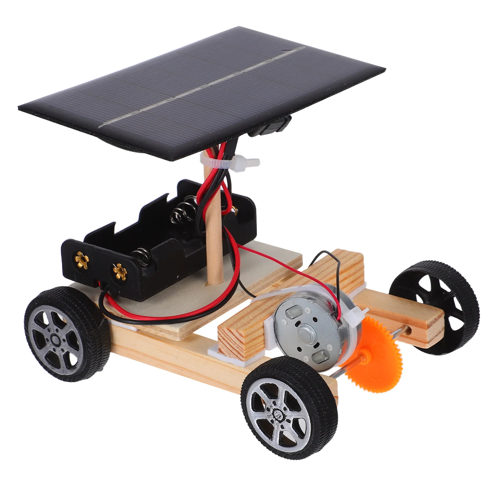 1個 車DIY回路科学組み立てキット 子供向け クリエイティブエンジニアリングSTEM組み立て 手作り木製マニュアル