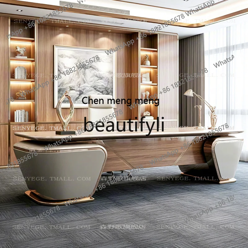 Modern simple desk boss table high-end paint large class table creative solid wood deskH