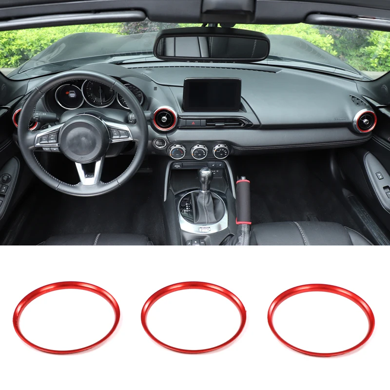Für Mazda MX-5/Fiat 124/Abarth 124 ab Baujahr 2016, Armaturenbrett-Displayrahmen, Dekorativer Ring, Auto-Innenausstattung, Aluminiumlegierung – Detail 15