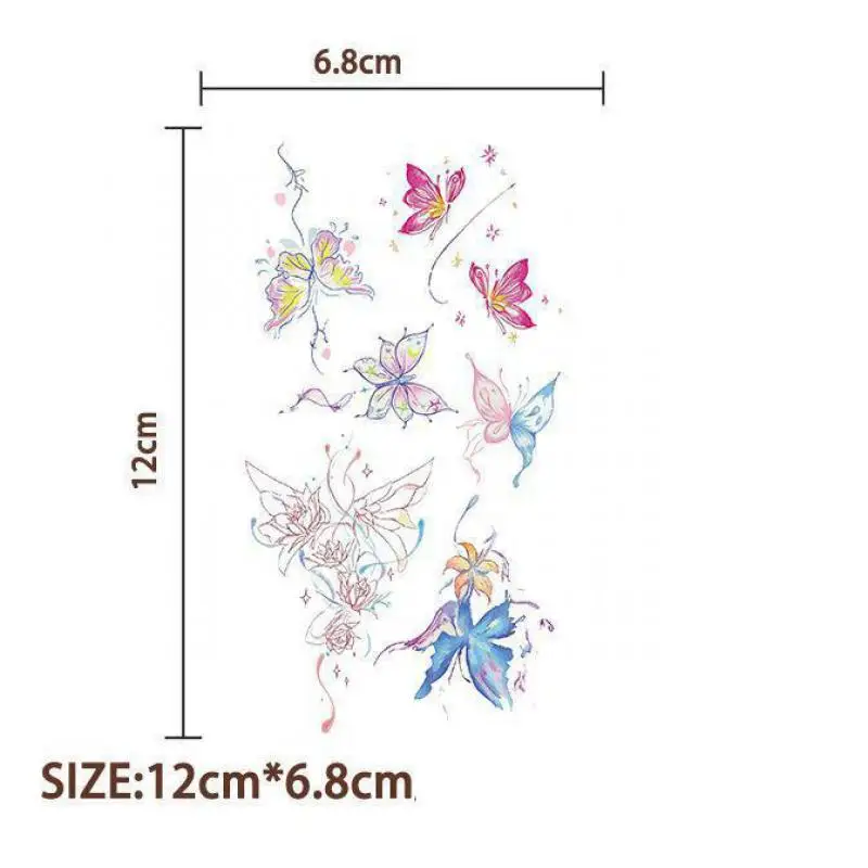 10Pcs/set Glitter Butterfly Temporary Tattoo Stickers Cute Butterfly Tattoos Stickers Waterproof Funny For Party Gift