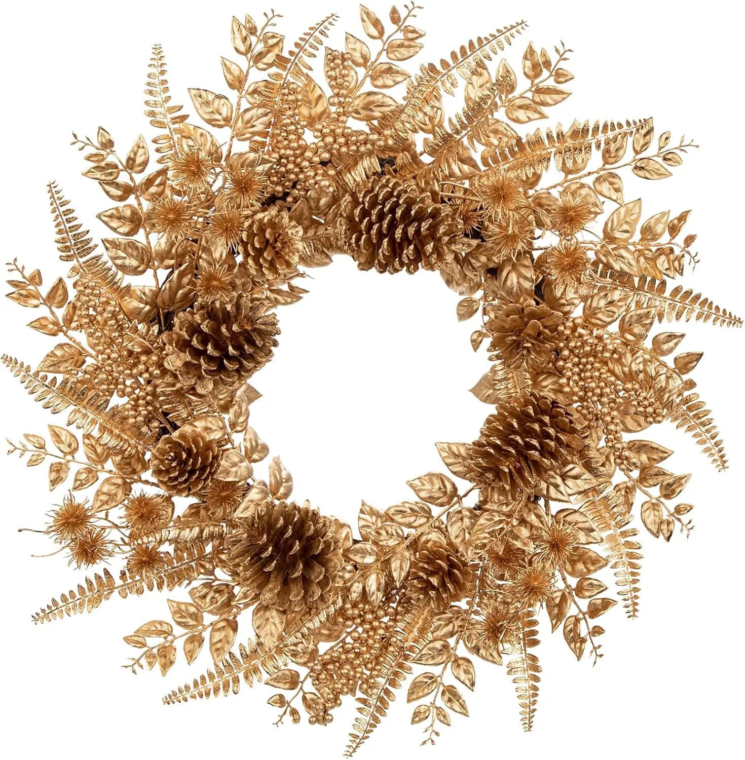 Kerstkrans Kerstdeurkrans 60 cm Kerstdecoratie Gouden deurdecoratie Glamour Krans Kerstkrans Wanddecoratie Tafelkrans Kunstplanten Kerstarrangement
