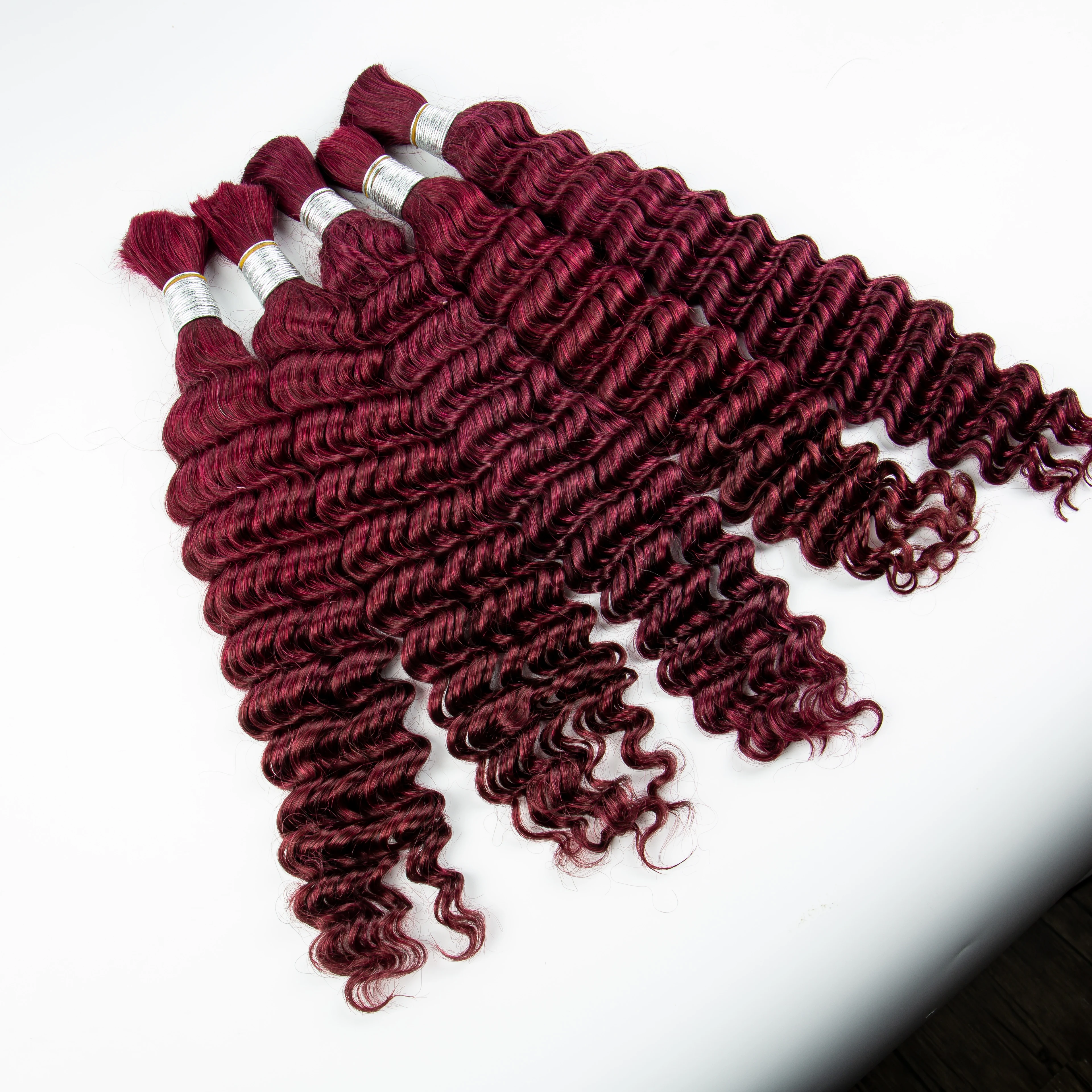 22 24 Zoll tief gewelltes Echthaar für Boho-Zöpfe, kein Schuss, gefärbt, 100 % 12A Echthaar, lockige Bulk-Extensions zum Flechten – Detail 37