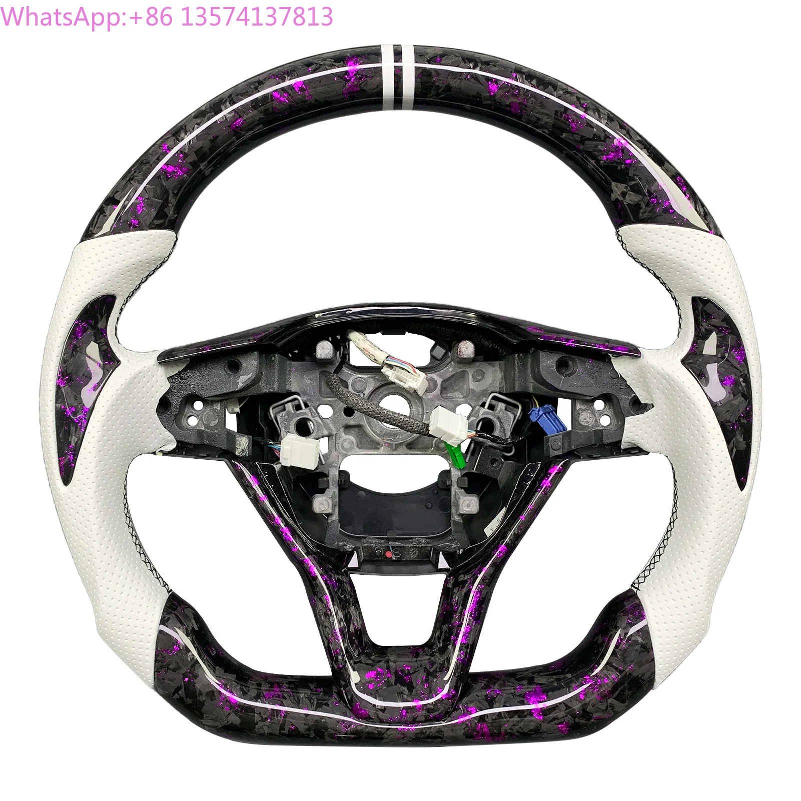 

Customized Forged Carbon Fiber Leather Steering Wheel for Honda Accord 10th Generation 2018-2022 with Stylish Top Racing Strip