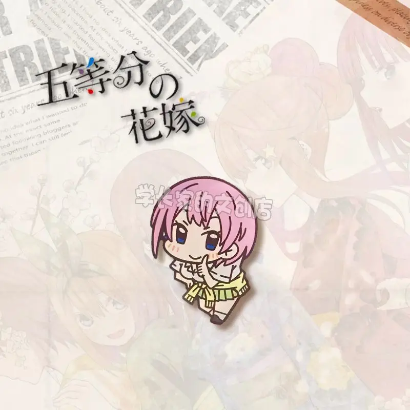 5PCS Anime The Quintessential Quintuplets Badge Brooch Pin Nakano Miku Clothes Backpack Decoration Lapel Personalized Chest Tag