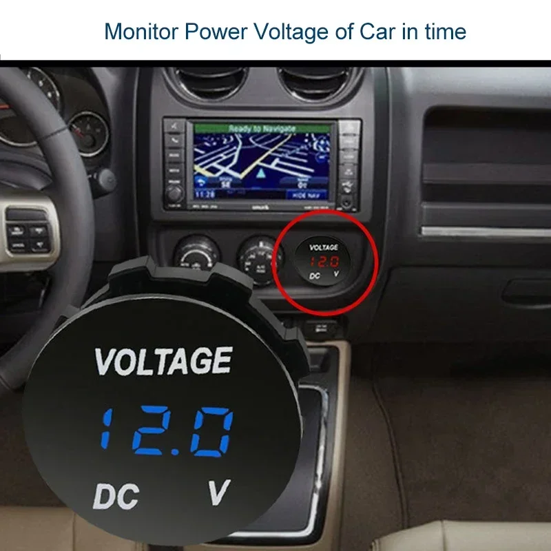 1pc Digital LED Display Voltmeter DC 12V 24V Panel Voltage Meter Tester Detector Monitor for Car Auto Motorcycle Boat ATV Truck view 2