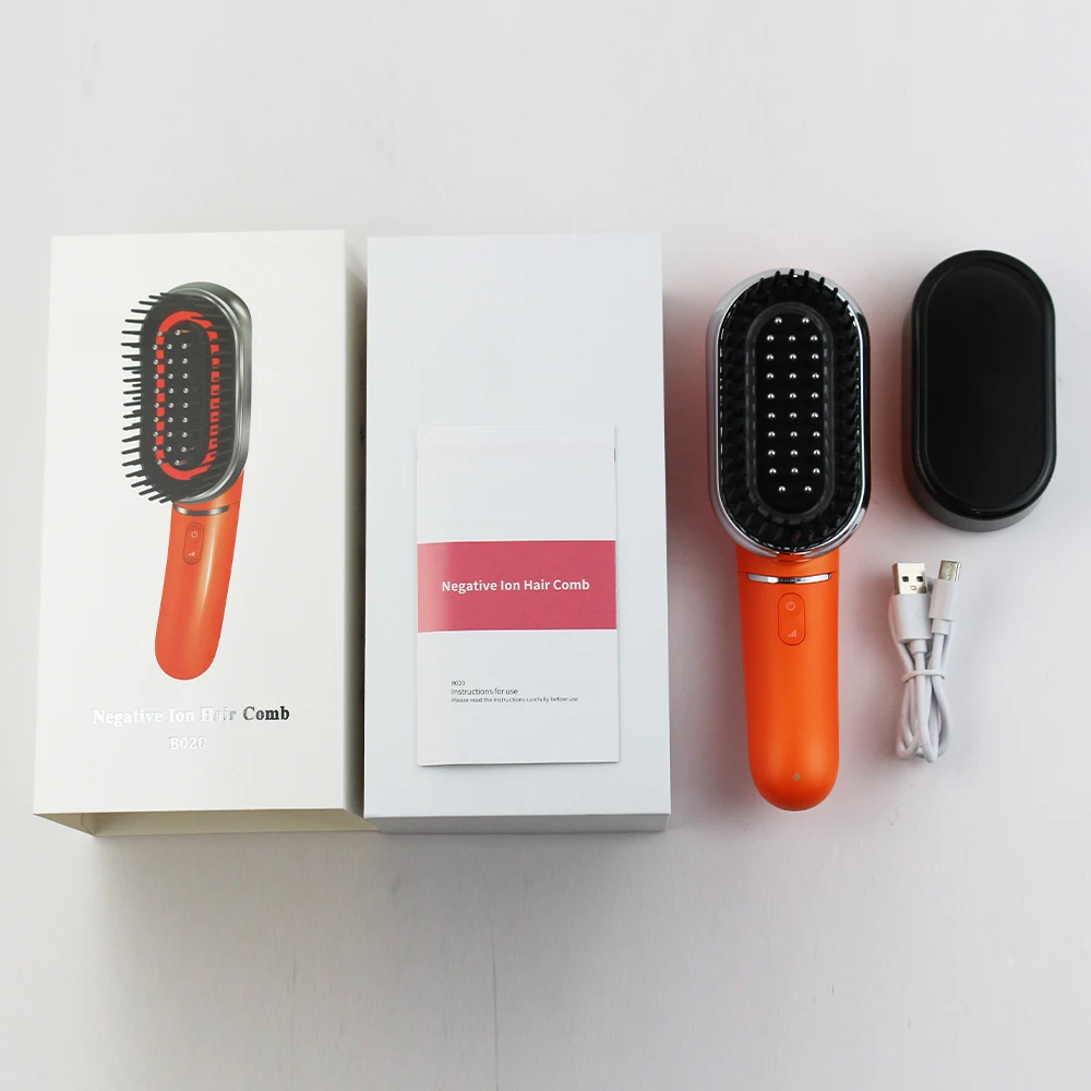 Led Blue Red Light Therapy Hair Massager Brush Scalp Massage Comb EMS Microcurrent Negative Ion Hair Comb