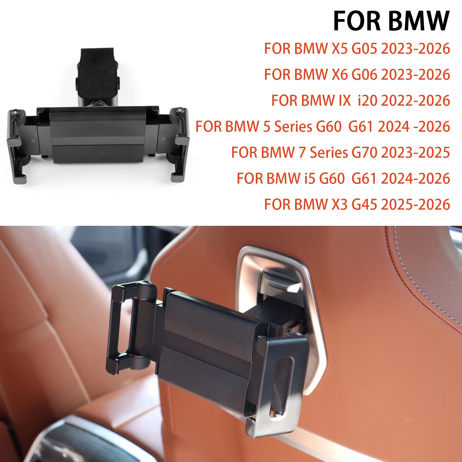 

Car Rear Seat Multimedia Special Support Pad Phone Holder for BMW IX i5 G60 G05 G06 G61X3 X5 X6 5 Series 7 Series 2025 G45 Trim