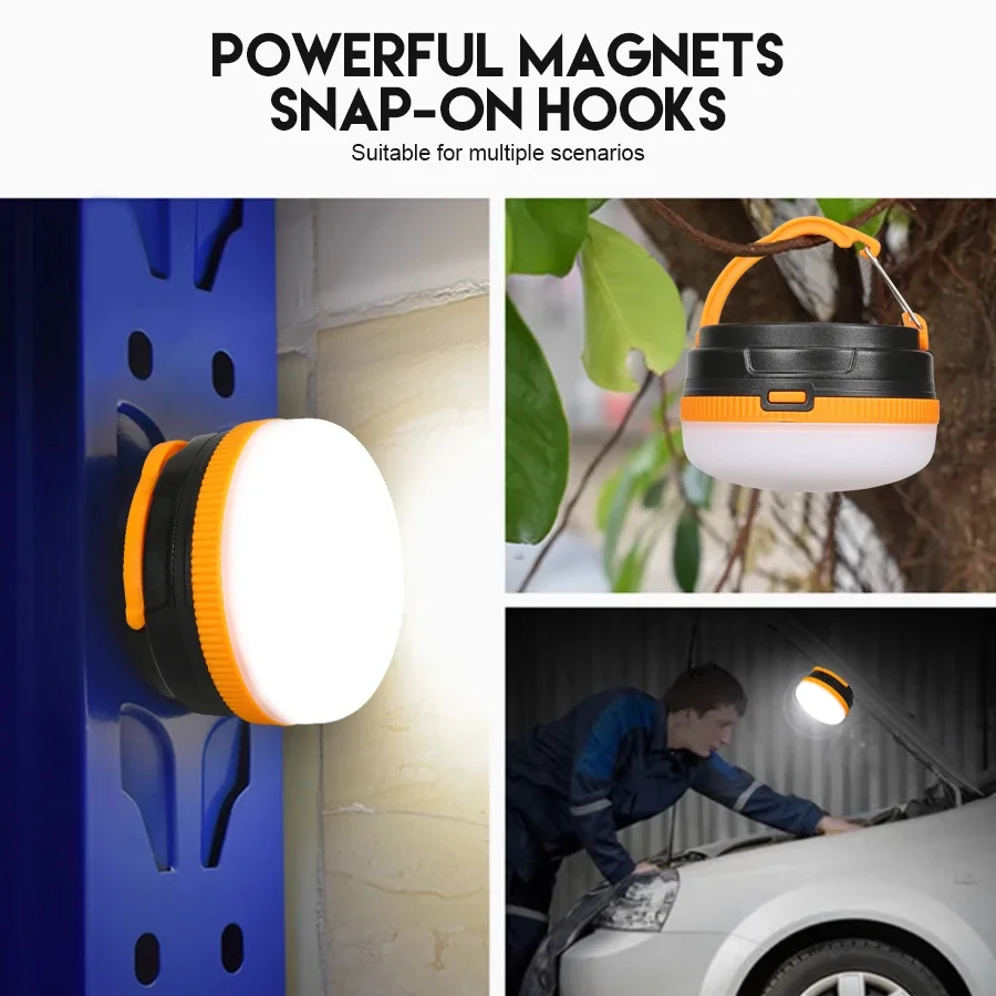 LED Mini Camping Light 3 Lighting Modes Portable Outdoor Waterproof Lamp Emergency Lighting Magnet Hanging Camping Night Lantern