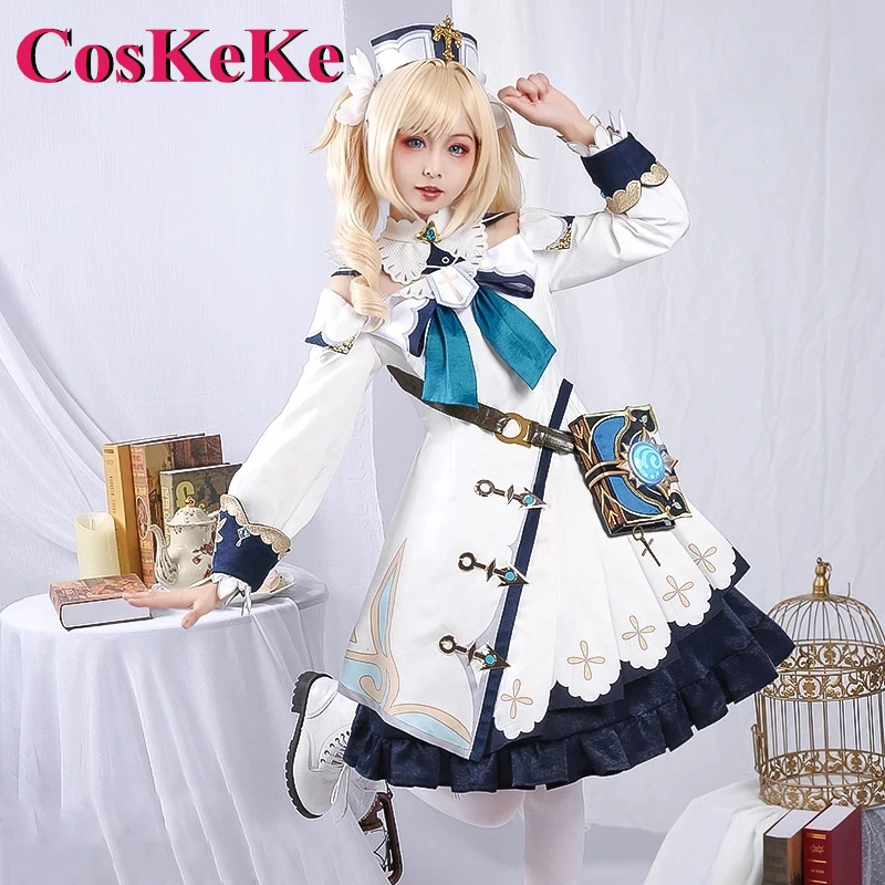 

CosKeKe Barbara Cosplay Anime Game Genshin Impact Costume Sweet Gorgeous Dress Uniform Women Halloween Party Role Play Clothing