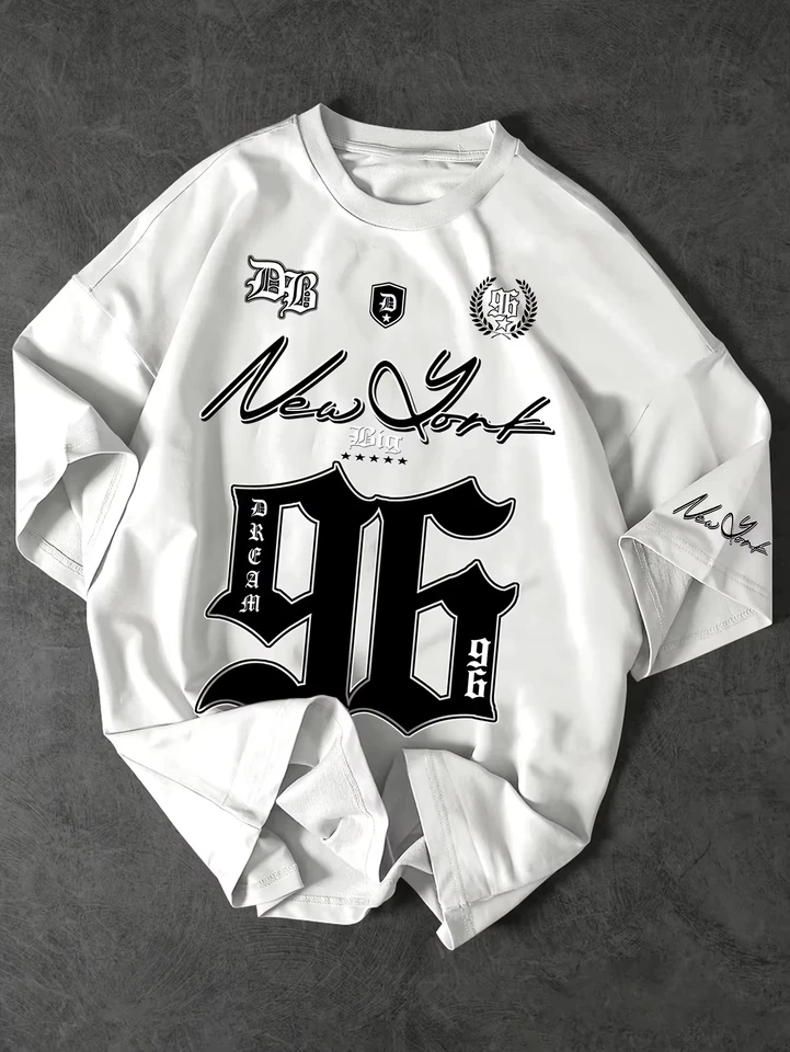 Camiseta de Béisbol Nueva para Hombre Verano 2026, Nueva York 96, Impresión 3D, Manga Corta, Cuello Redondo, Casual, Overzised 2