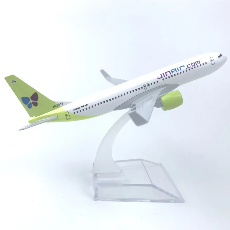 Maßstab 1:400 für Flugzeuge B737 Jin Air 16 cm Legierungsflugzeug B737 Modell Kinder Kinder Geschenk für Sammlung Dekoration