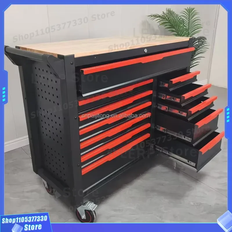 Mobile Tool Cabinet 12 Drawers Lockable Rust Proof Garage Storage Cart with Wheels ISO CE Certified OEM Metal Toolbox for