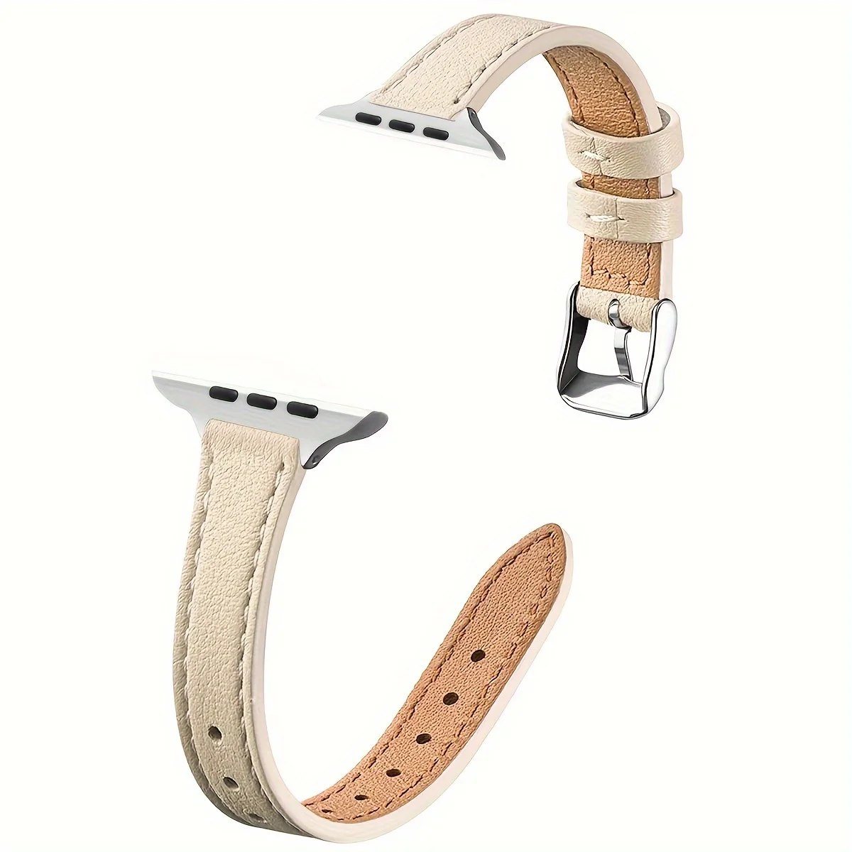 Suitable for applewatch soft leather small waist strap iwatch9 retro apple watch band S7/8 thin strap/4/5/6/se generation band