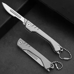 Smal Folding Scalpel Pocket Knife for Men Mini Foldable Razor Keychain Jackknife Replaceable Blades EDC Utility knife Box Cutter