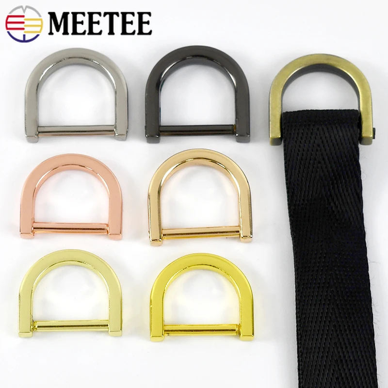 10Pcs 10-38mm Removable D Ring Metal Buckles Bag Strap Hook Screw Clasp Handbag Belt Keyring Connection Buckle DIY Accessories