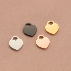 Fnixtar 20pcs/lot Stainless Steel Locket Heart DIY Pendant Charms Necklace Bracelet Accessories Jewelry Making Gift