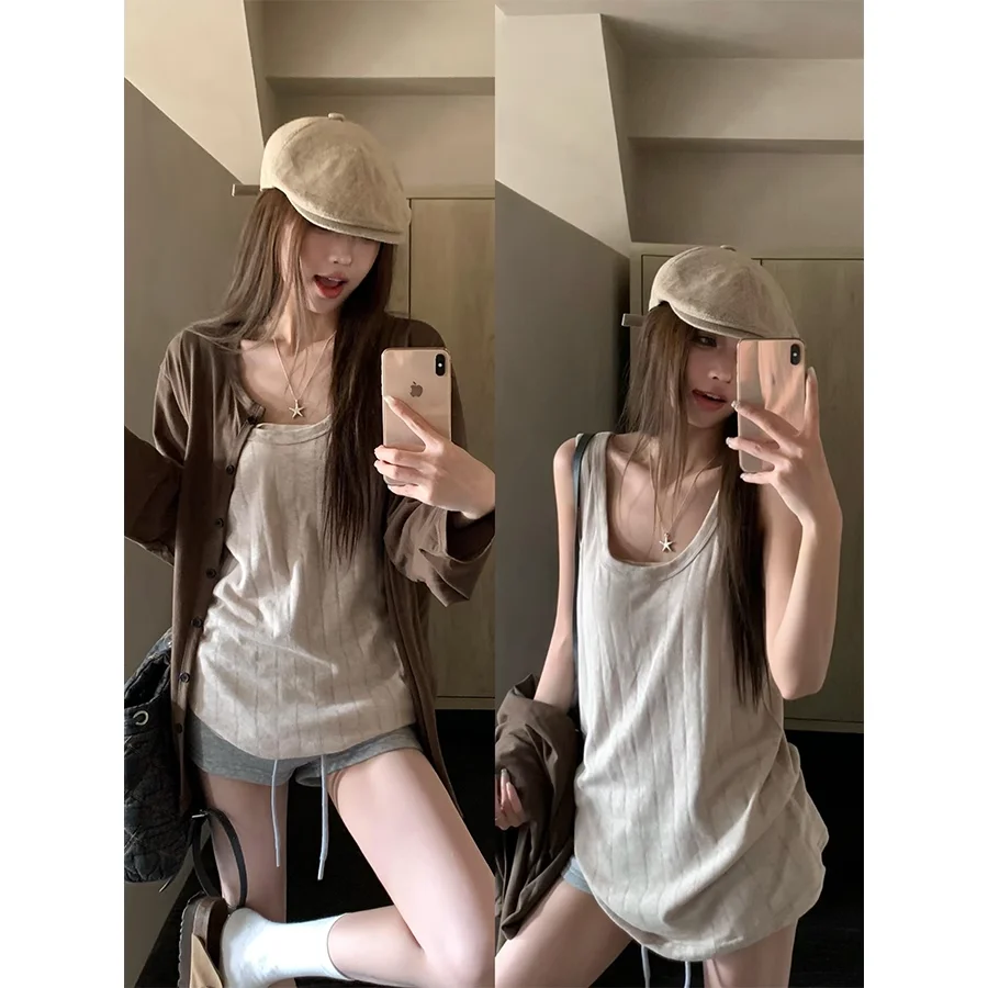 

Long Sleeved T Shirts Cute Womens Autumn Quick Dry Regular Academia Patch Pocket Plaid Buttoned Elastic All-Match Pleated Tender