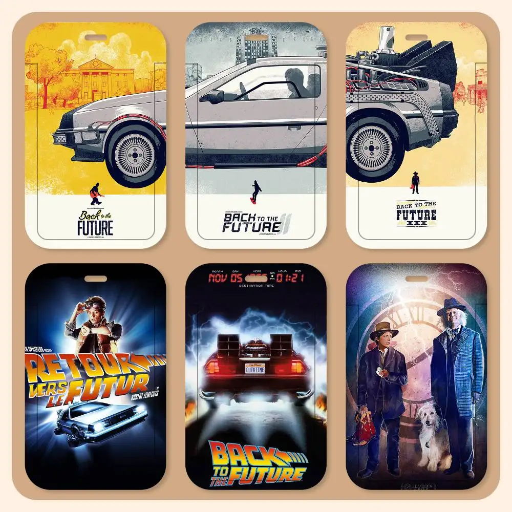 back to the future ID Card Holder Neck Strap Pendant Door Badge Holder Lanyards Keychain Work Credential Case Gift